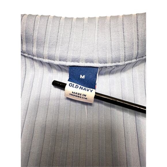 NWT Pastel Periwinkle Light Blue Ribbed Button up Collared Top Size Medium - Picture 4 of 9